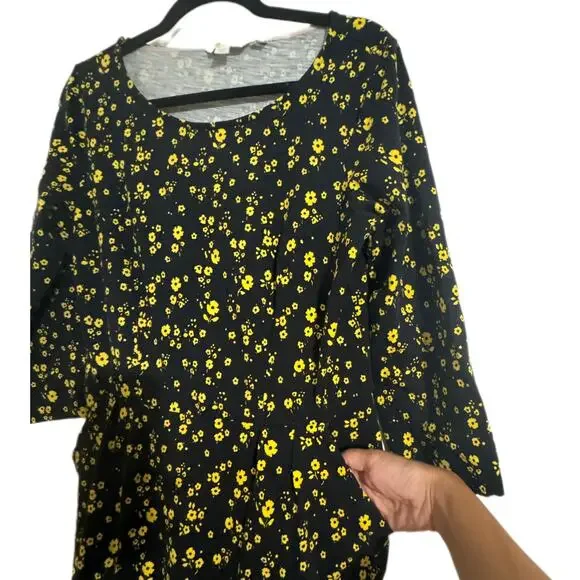 Boden Penny Floral Print Jersey Dress Pockets Quarter Sleeve Fairy Grunge Sz 10 - Picture 4 of 8